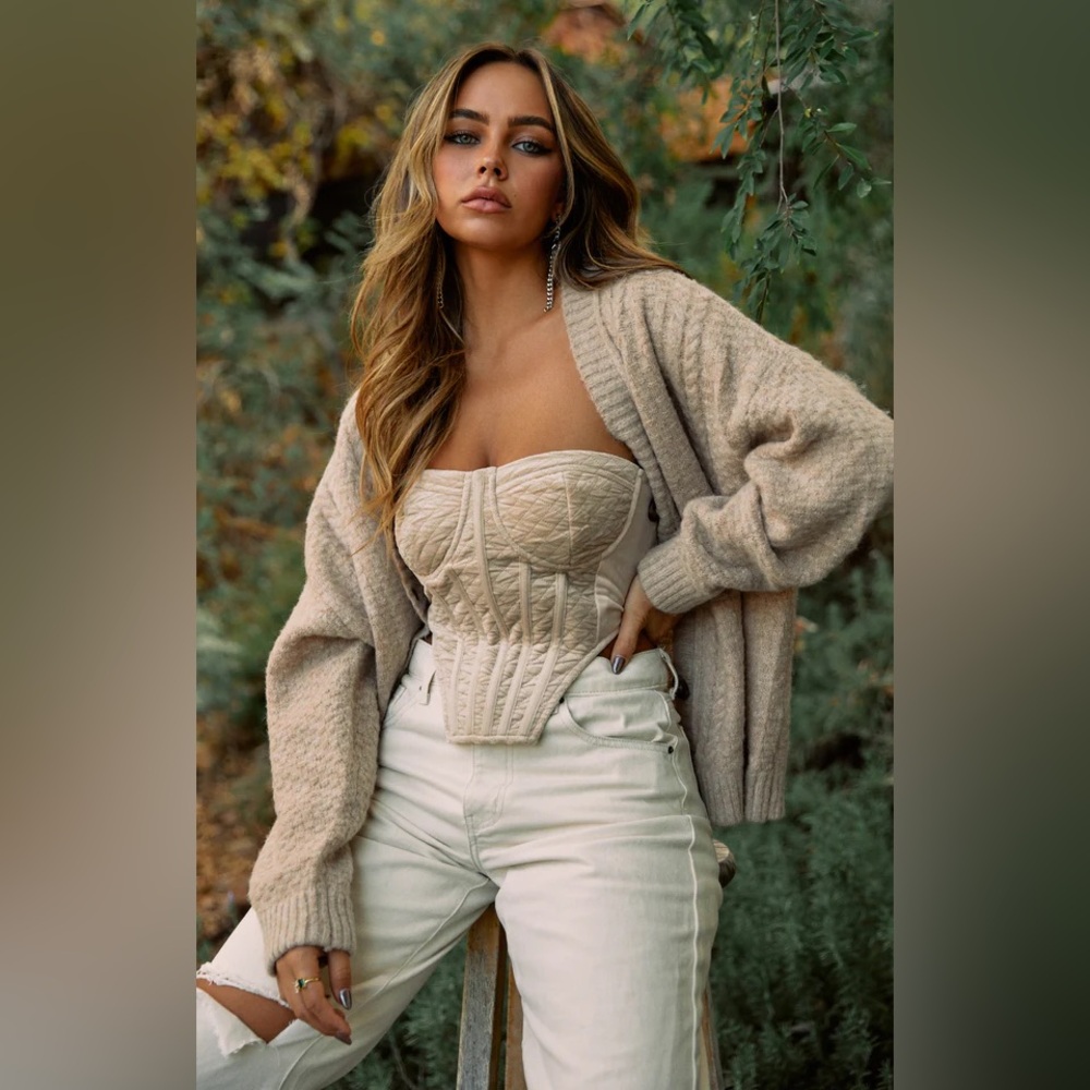 Misslola Quilted Corset Top size small